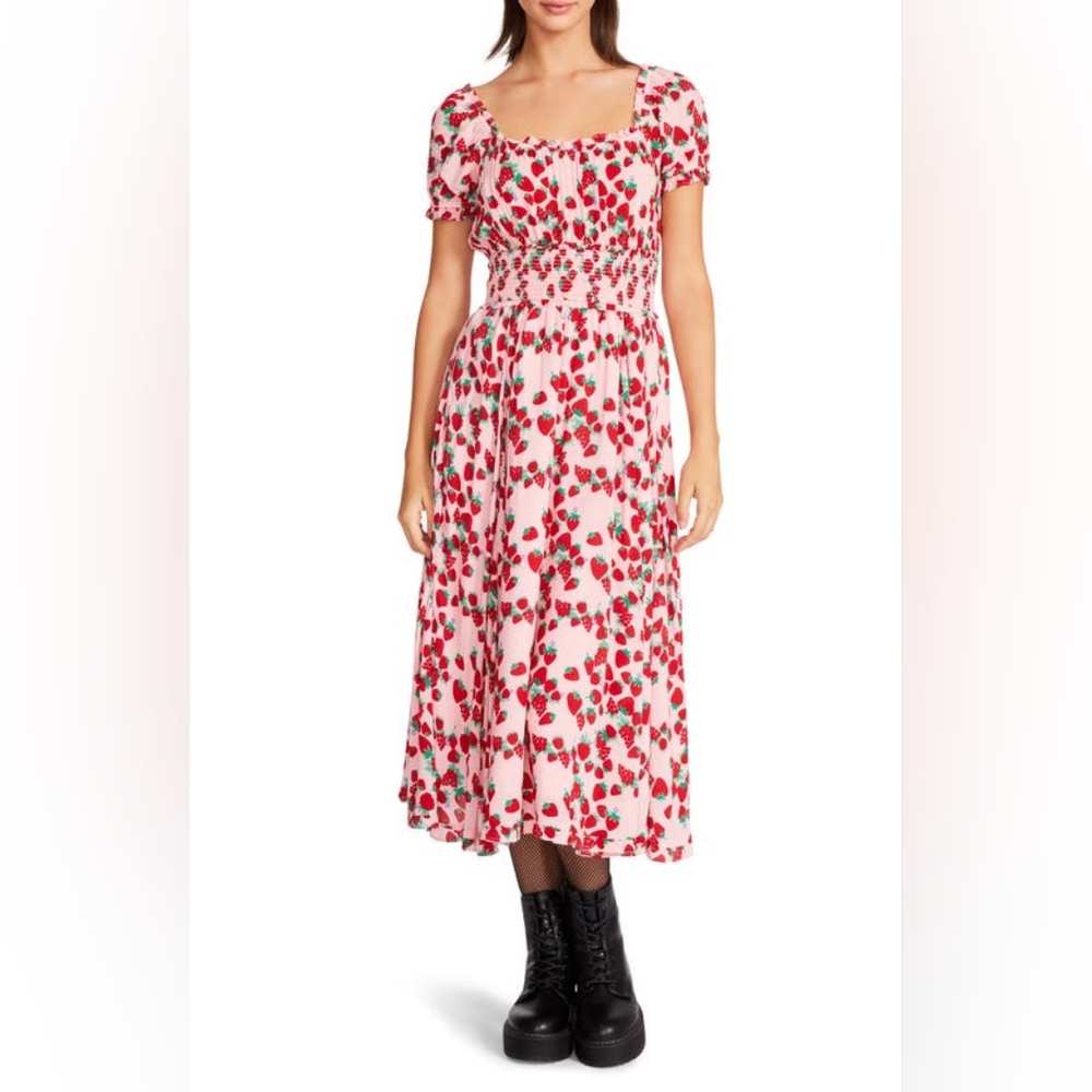 Betsey Johnson Pink Strawberry Dress XL